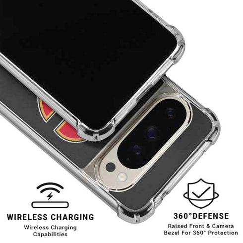 NHL Calgary Flames Distressed Pixel 9/9 Pro Clear Case